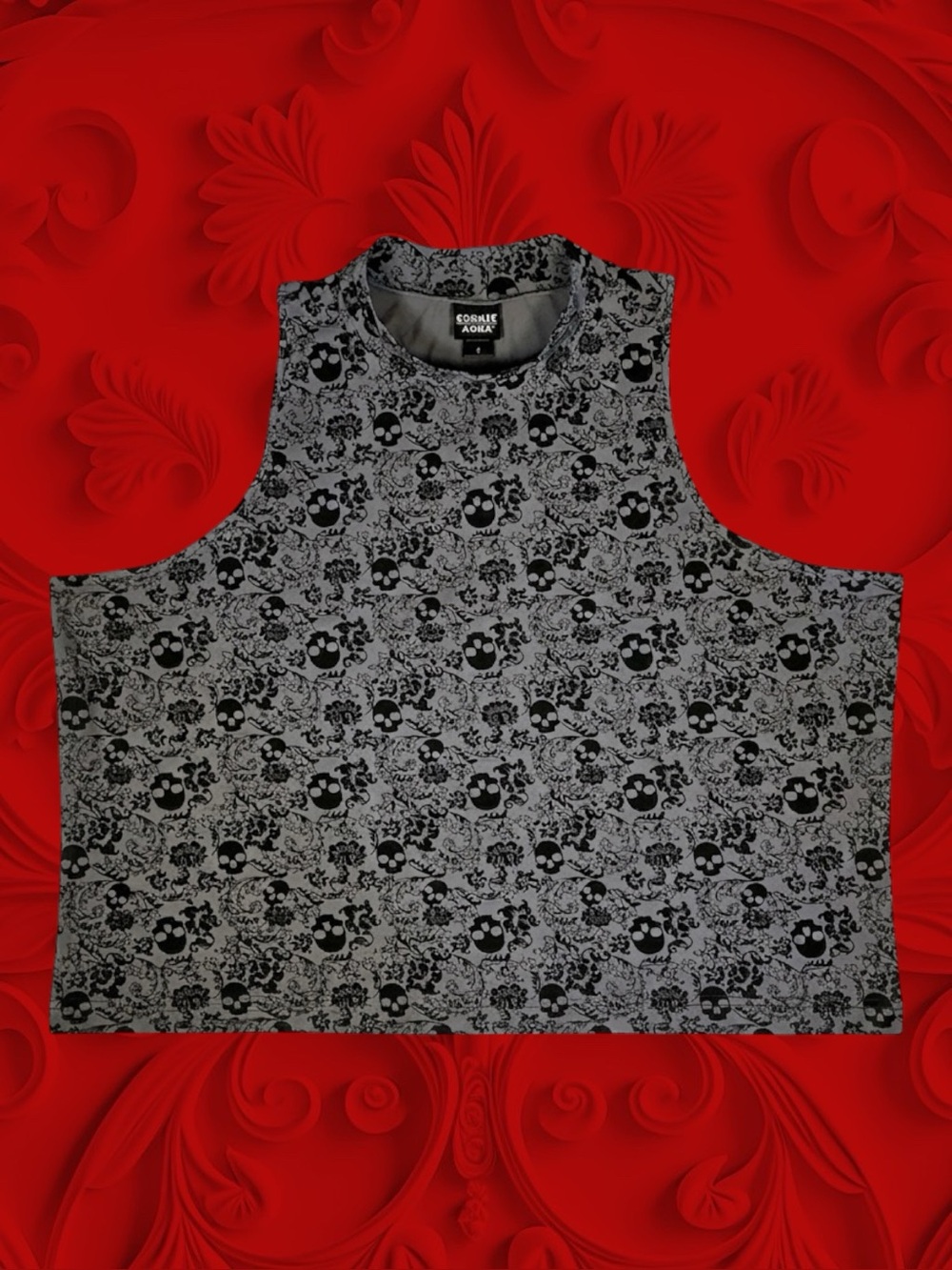 Hot Topic Cosmic Aura Goth Whimsigoth Punk Alt Maximalism Floral Skull Top 4X